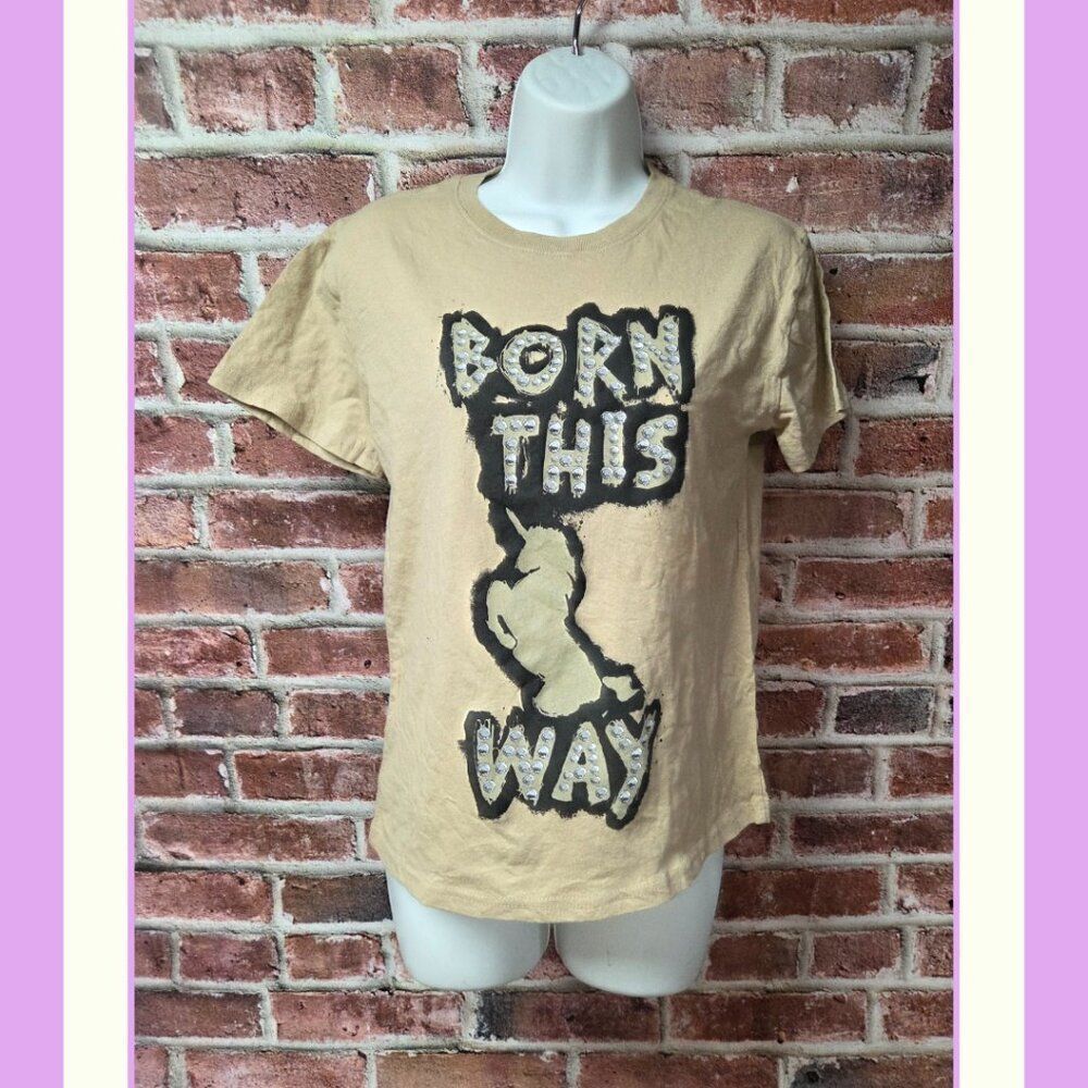Women's LADY GAGA Born This Way Short Sleeves Graphic‎ T-Shirt Small